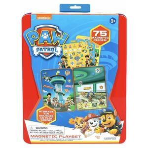 Paw Patrol Magnetic Playset, 75 Mix & Match Dress Up Magnets, 2-in-1 Storage Tin